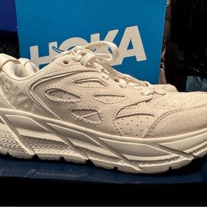 Hoka Cream Athletic Shoes